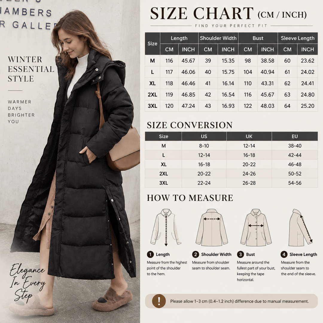 VISSONG Women’s Side-Snap Hooded Long Puffer Coat