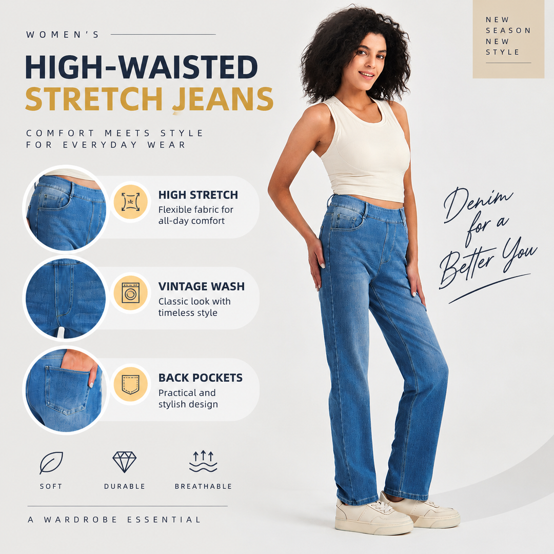 VISSONG Women’s Classic Straight Leg Denim Jeans
