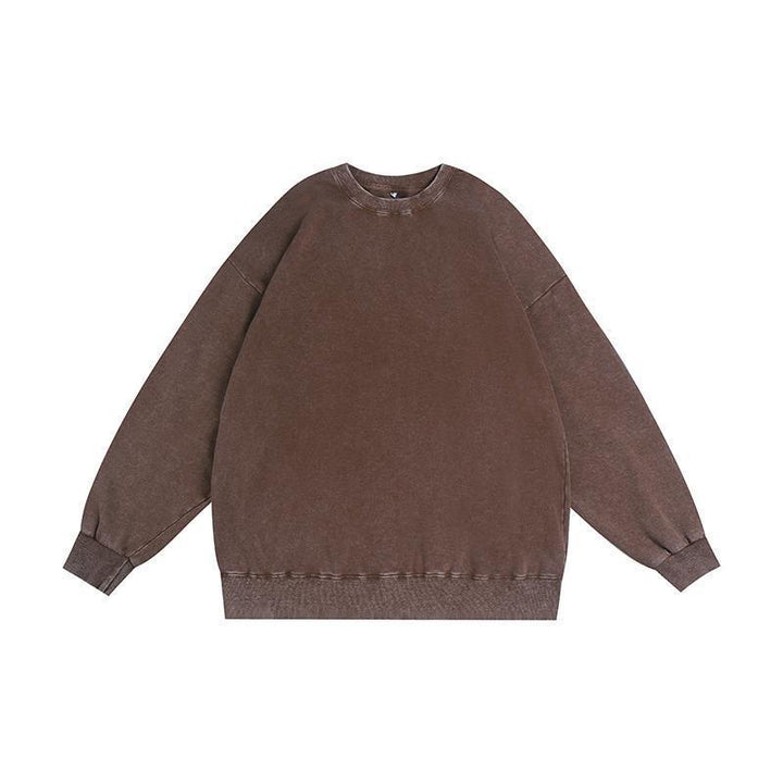 Vissong Vintage Washed Oversized Crewneck Sweatshirt and Hoodie Set