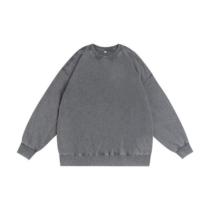 Vissong Vintage Washed Oversized Crewneck Sweatshirt and Hoodie Set