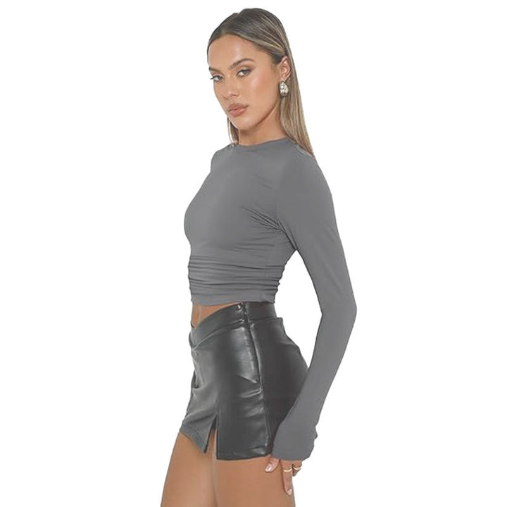 VISSONG Women’s Everyday Fitted Crewneck Long-Sleeve Top