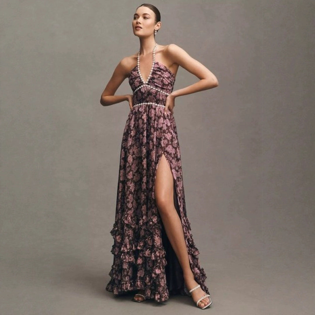 Women’s Floral Ruffle Maxi Dress