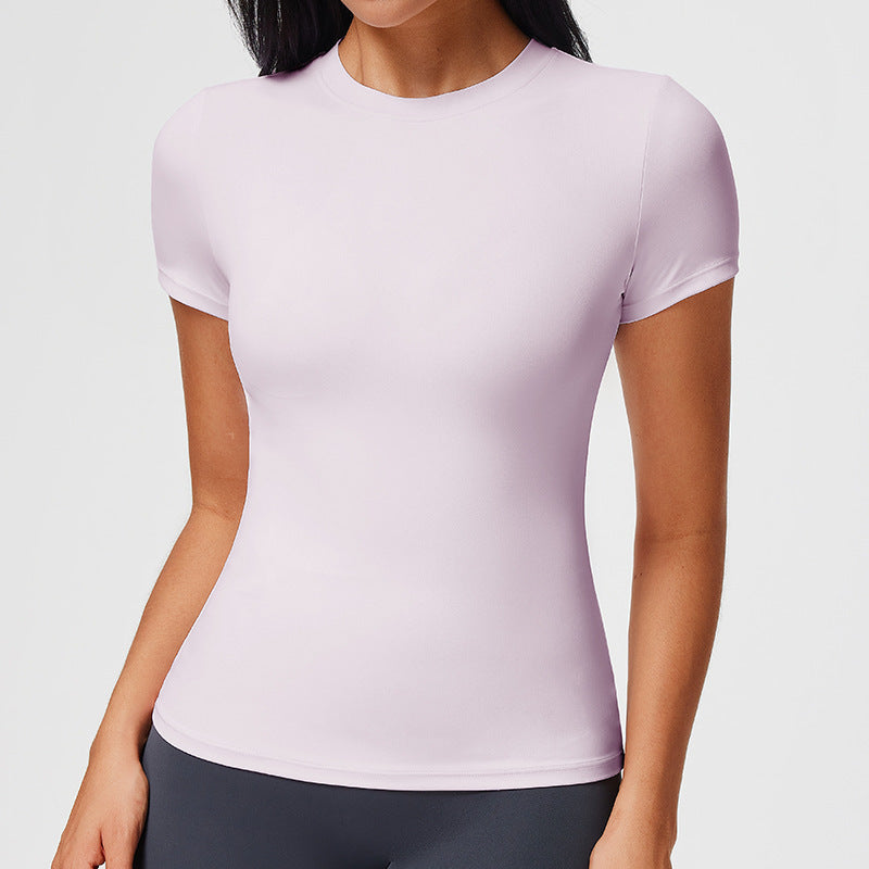 VISSONG Women’s Slim-Fit Stretch Crewneck T-Shirt