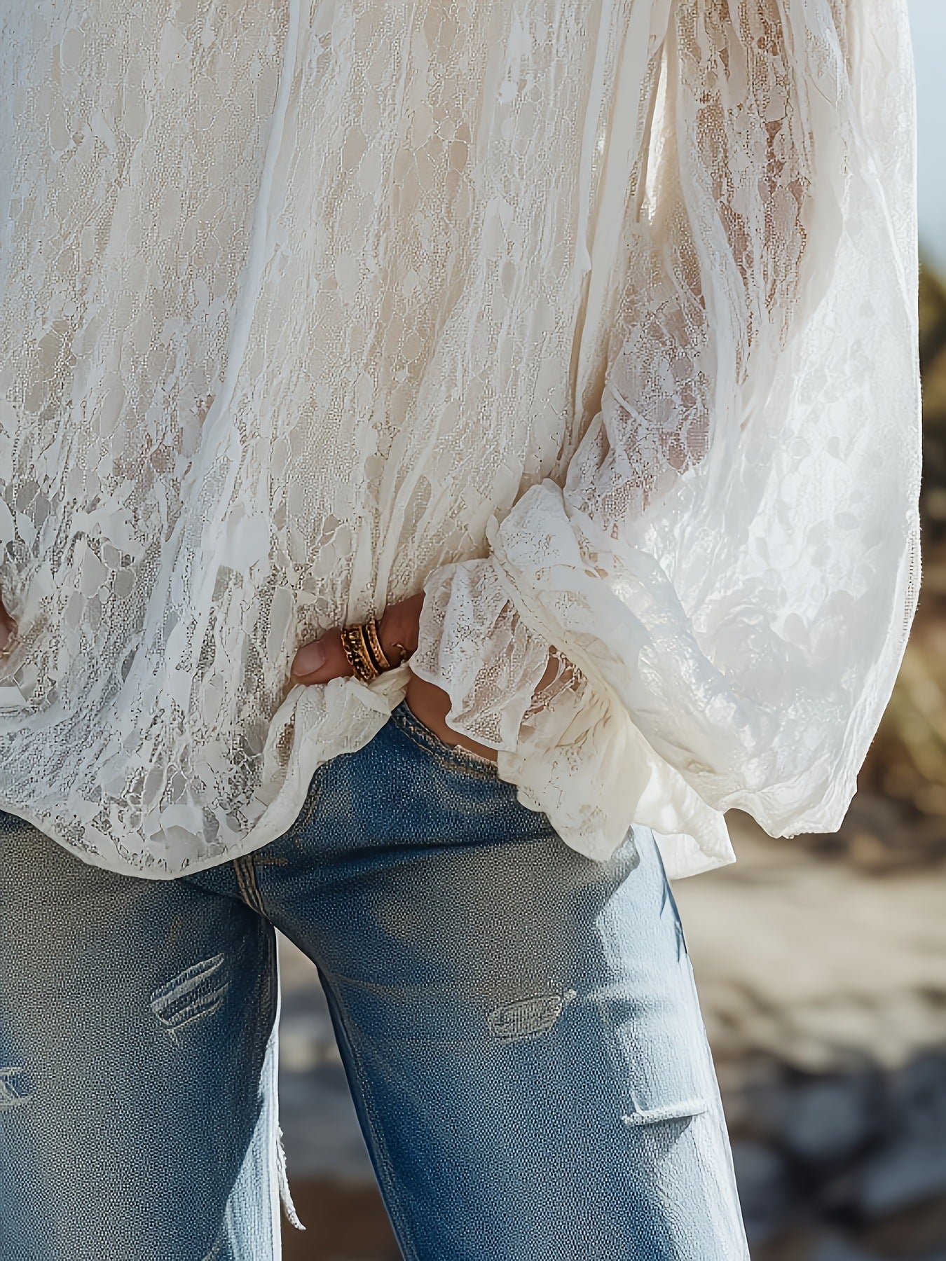Bohemian Off Shoulder Lace Top