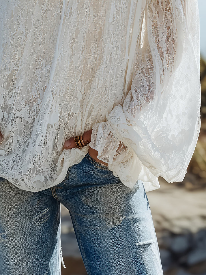 Bohemian Off Shoulder Lace Top