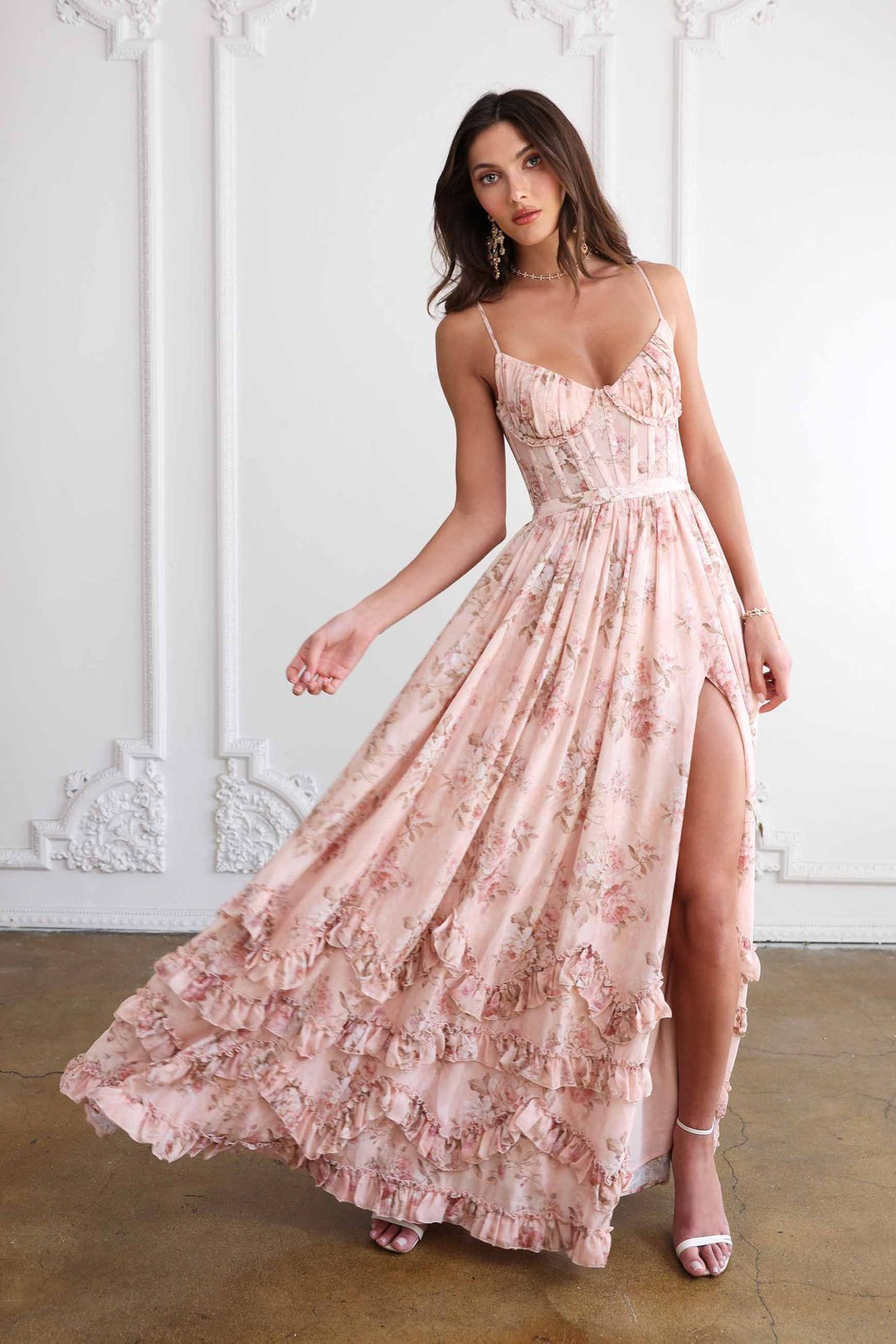 Women’s Floral Ruffle Maxi Dress