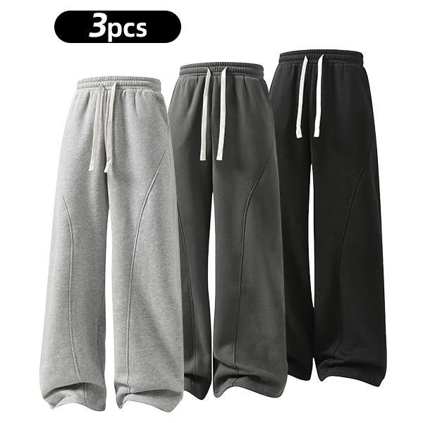 VISSONG Curved-Seam Wide-Leg Sweatpants