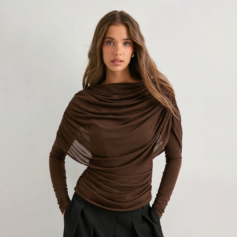 Draped Cape Ruched Top