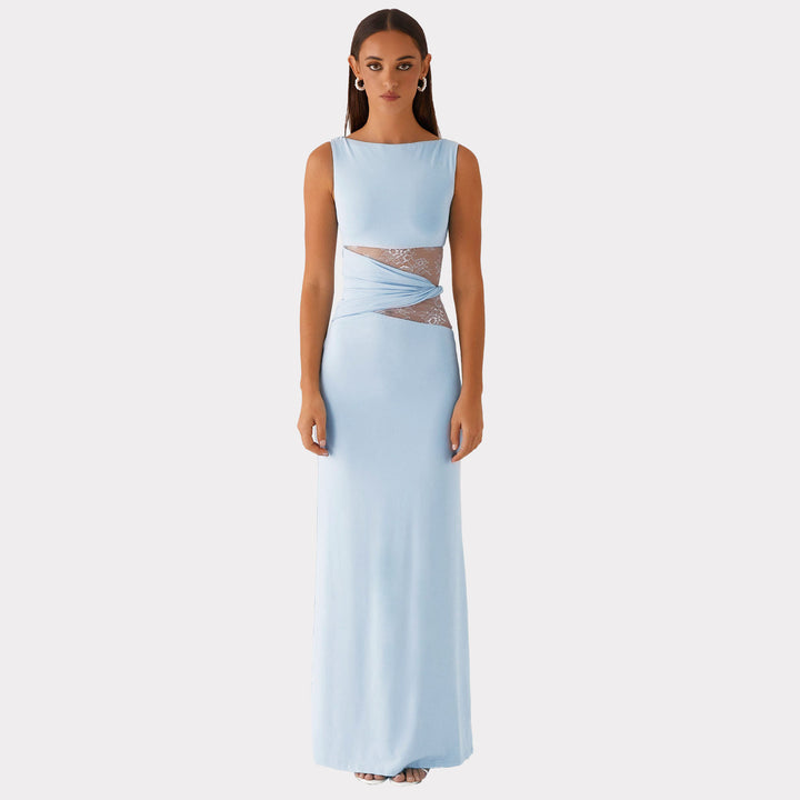 Elegant Lace Waist Maxi Dress