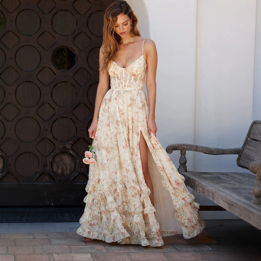 Women’s Floral Ruffle Maxi Dress