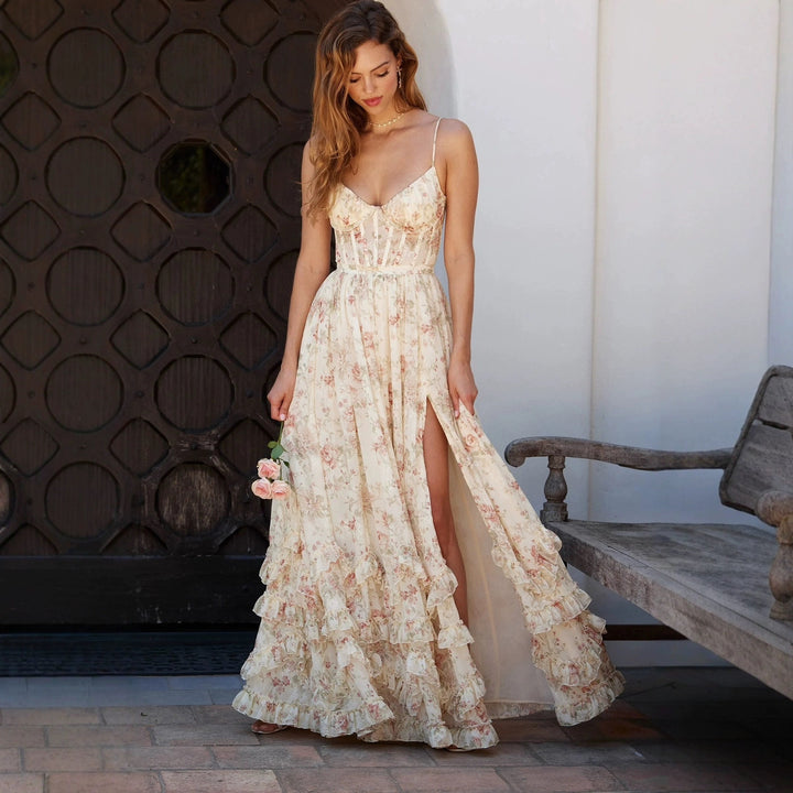 Women’s Floral Ruffle Maxi Dress