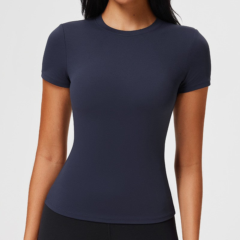 VISSONG Women’s Slim-Fit Stretch Crewneck T-Shirt