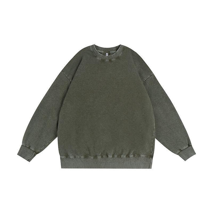 Vissong Vintage Washed Oversized Crewneck Sweatshirt and Hoodie Set