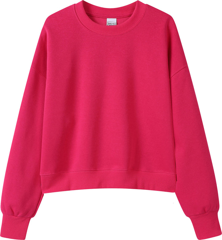 VISSONG Women’s Relaxed Cropped Crewneck Sweatshirt