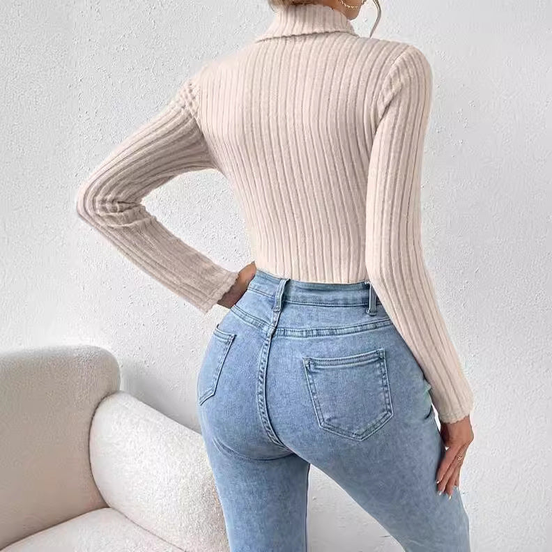 VISSONG Women’s Ribbed Turtleneck Bodysuit