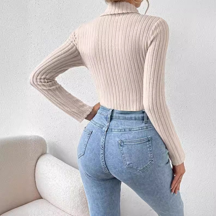VISSONG Women’s Ribbed Turtleneck Bodysuit