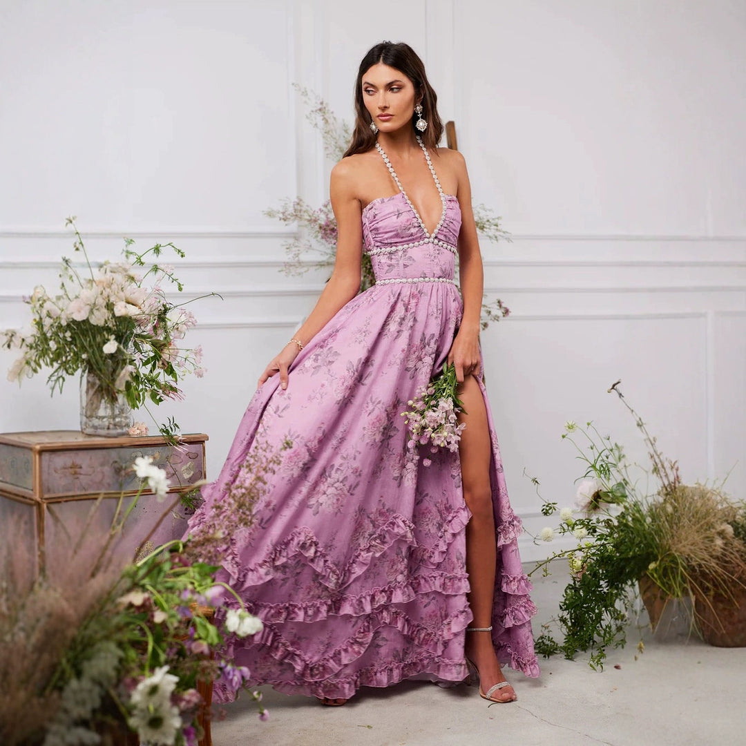 Women’s Floral Ruffle Maxi Dress