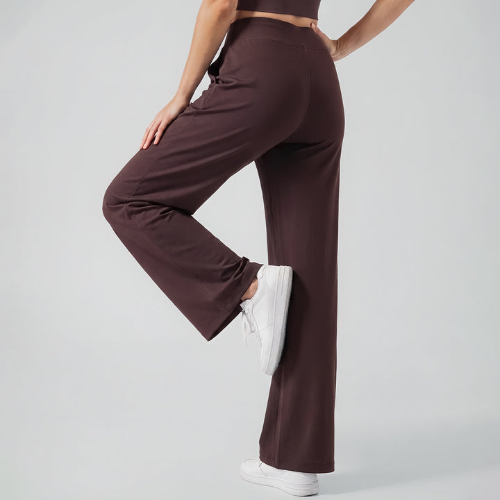 VISSONG Women’s Drawstring Front-Seam Wide-Leg Pants