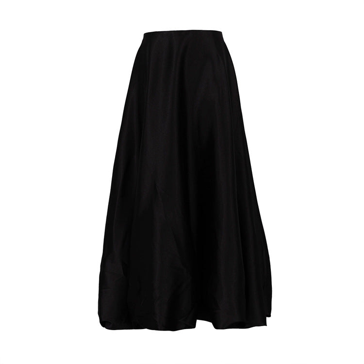 Flowing Satin A-Line Maxi Skirt