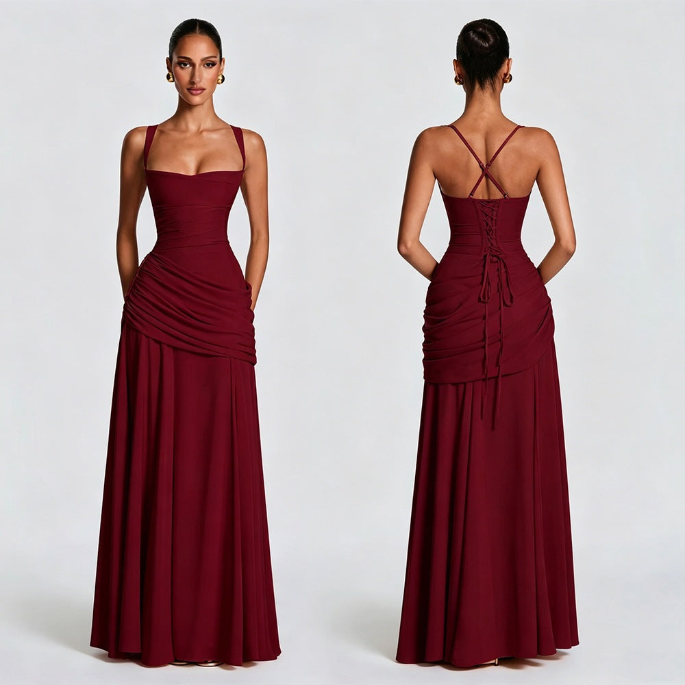 Elegant Ruched Maxi Dress