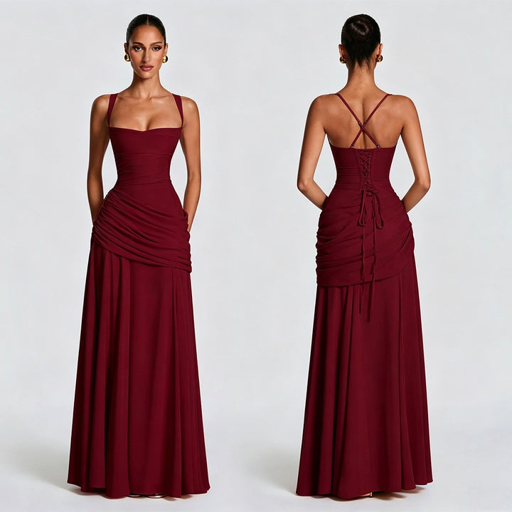 Elegant Ruched Maxi Dress