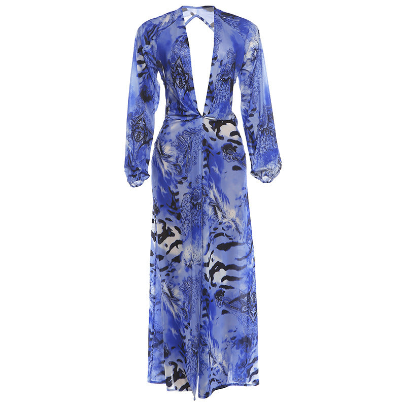 VISSONG Women’s Mock-Neck Ombré Pleated Maxi Dress