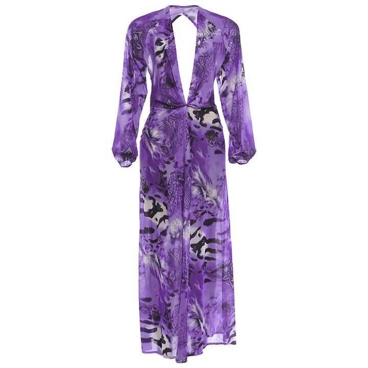 VISSONG Women’s Mock-Neck Ombré Pleated Maxi Dress