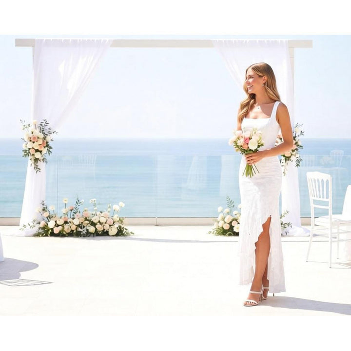 Romantic Lace Floral Mermaid Maxi Dress