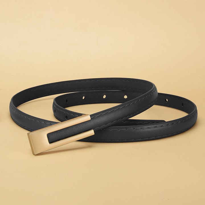 VISSONG Chic Matte Gold Buckle Waist Belt