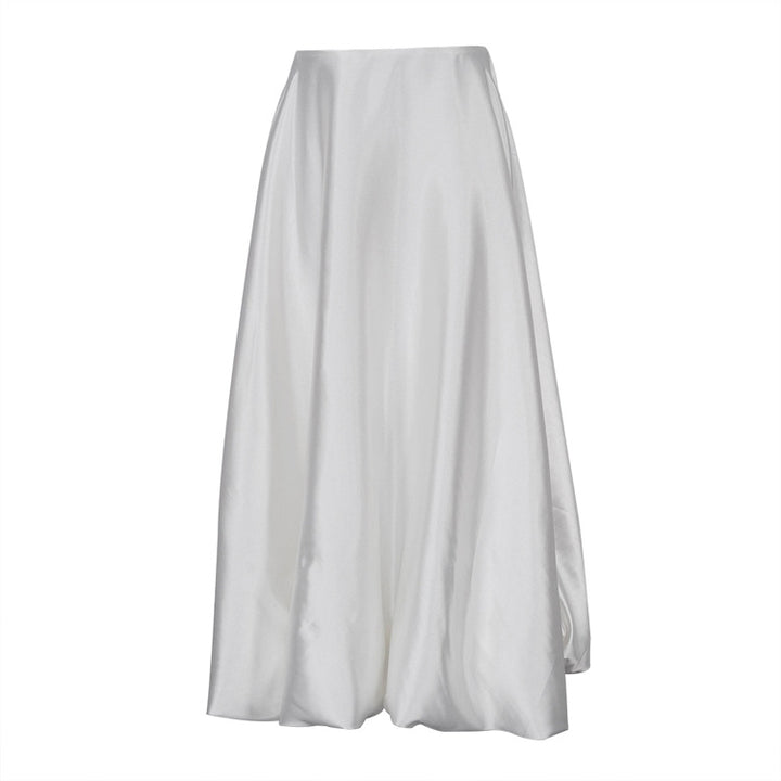 Flowing Satin A-Line Maxi Skirt