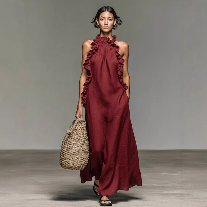 Women’s Sleeveless Ruffle Maxi Dress