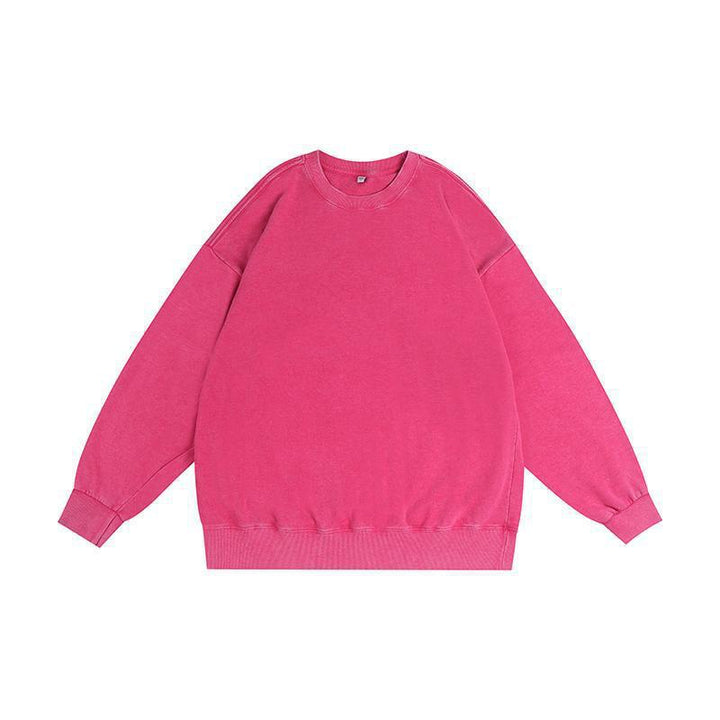Vissong Vintage Washed Oversized Crewneck Sweatshirt and Hoodie Set