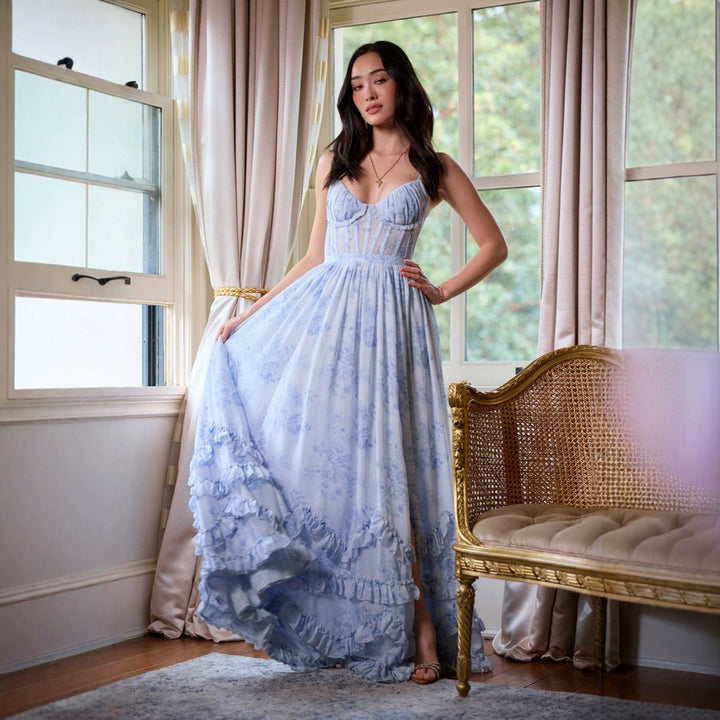 Women’s Floral Ruffle Maxi Dress