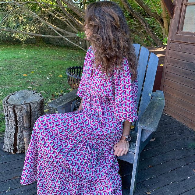 VISSONG Women’s Boho Print Balloon-Sleeve Tiered Maxi Dress