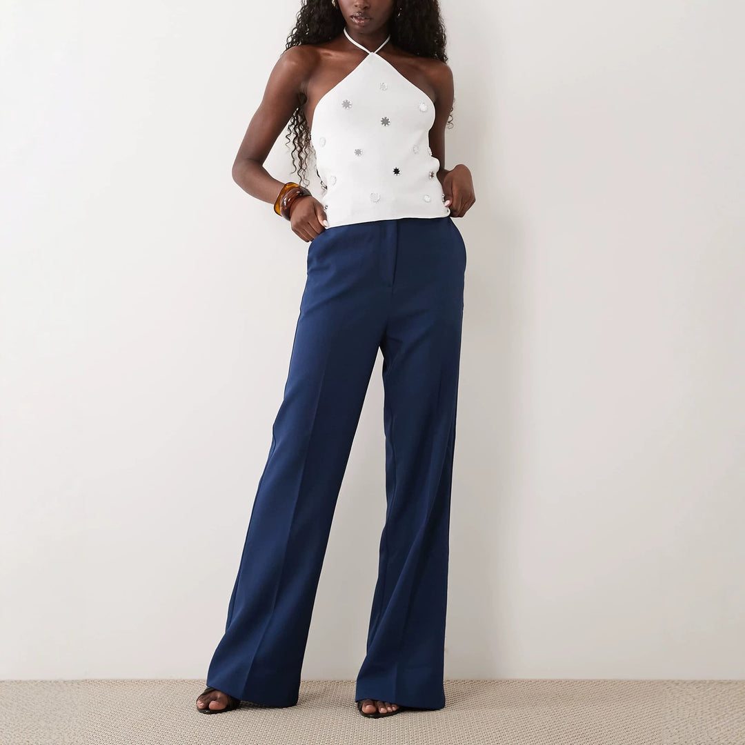 Women’s High-Waisted Tailored Wide-Leg Trousers