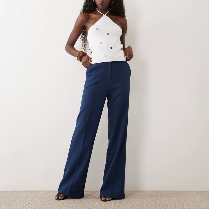 Women’s High-Waisted Tailored Wide-Leg Trousers