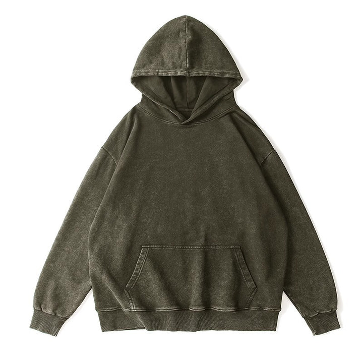 Vissong Vintage Washed Oversized Crewneck Sweatshirt and Hoodie Set