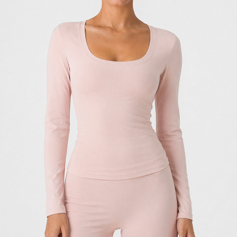 VISSONG Women’s Scoop-Neck Slim-Fit Long-Sleeve Top