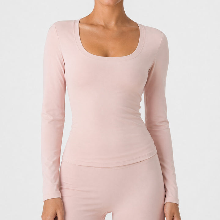 VISSONG Women’s Scoop-Neck Slim-Fit Long-Sleeve Top