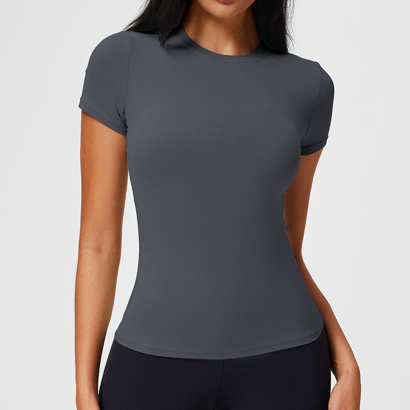 VISSONG Women’s Slim-Fit Stretch Crewneck T-Shirt