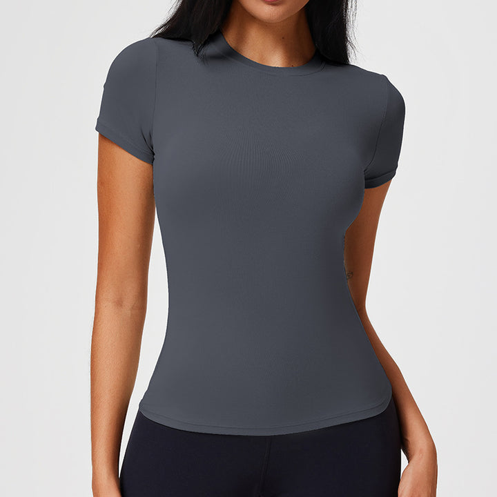 VISSONG Women’s Slim-Fit Stretch Crewneck T-Shirt
