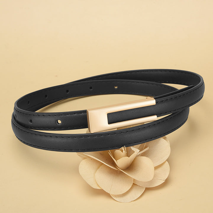 VISSONG Chic Matte Gold Buckle Waist Belt