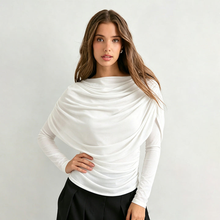 Draped Cape Ruched Top
