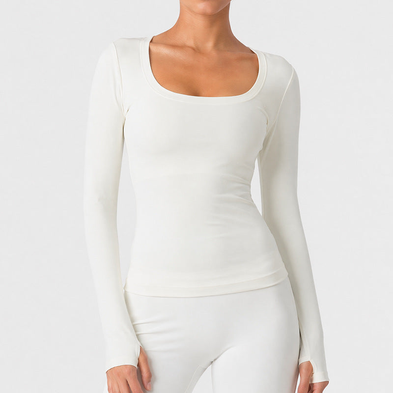 VISSONG Women’s Scoop-Neck Slim-Fit Long-Sleeve Top