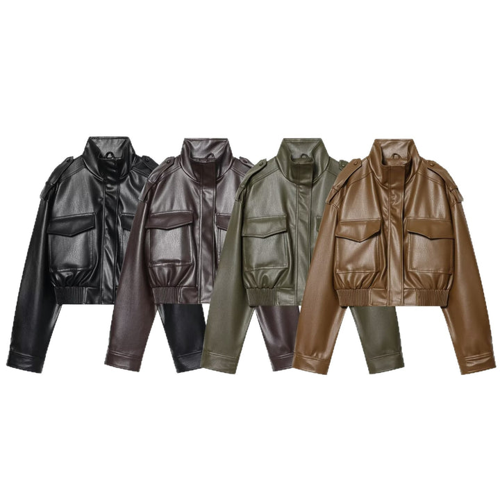 VISSONG Women’s Cropped Utility Jacket