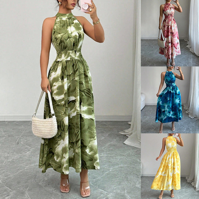 Women’s Halter Floral Maxi Dress