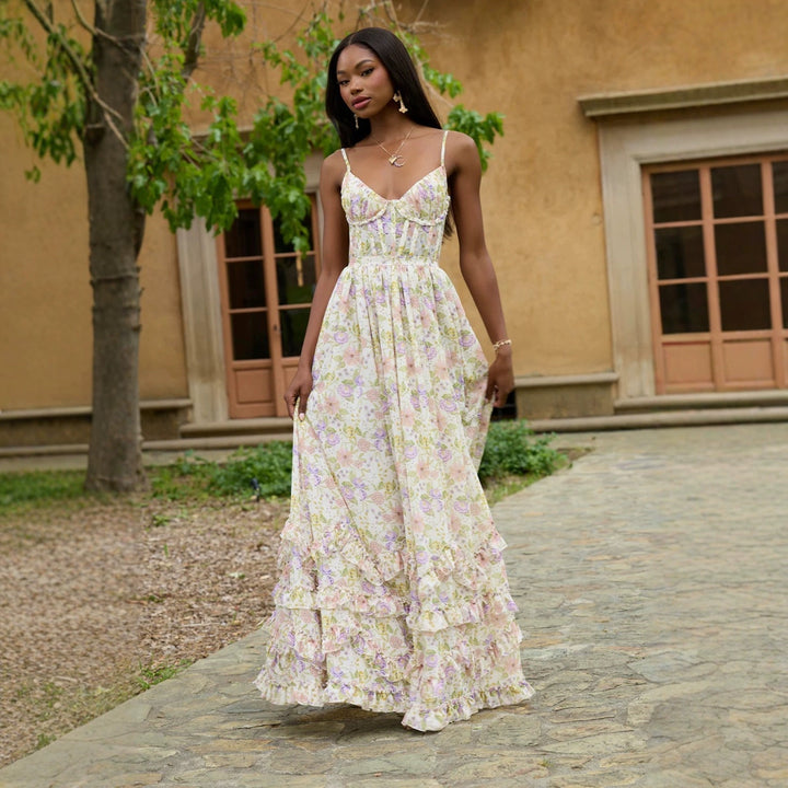 Women’s Floral Ruffle Maxi Dress