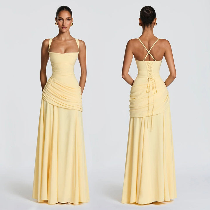 Elegant Ruched Maxi Dress
