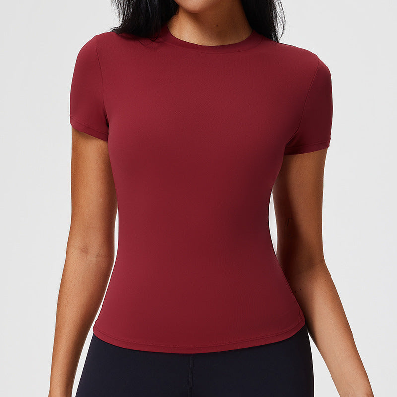 VISSONG Women’s Slim-Fit Stretch Crewneck T-Shirt