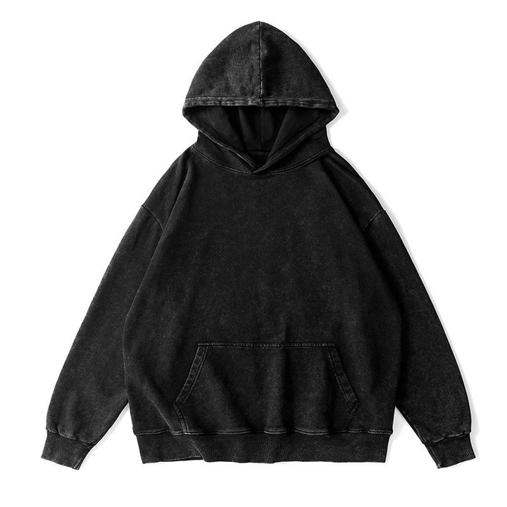 Vissong Vintage Washed Oversized Crewneck Sweatshirt and Hoodie Set